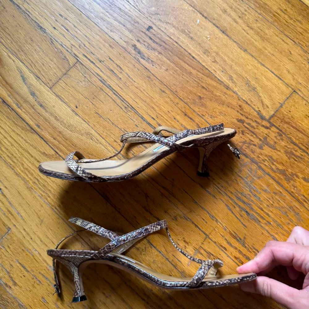 Manolo Blahnik Snakeskin Brown Heels EU40 - Picture 2 of 9